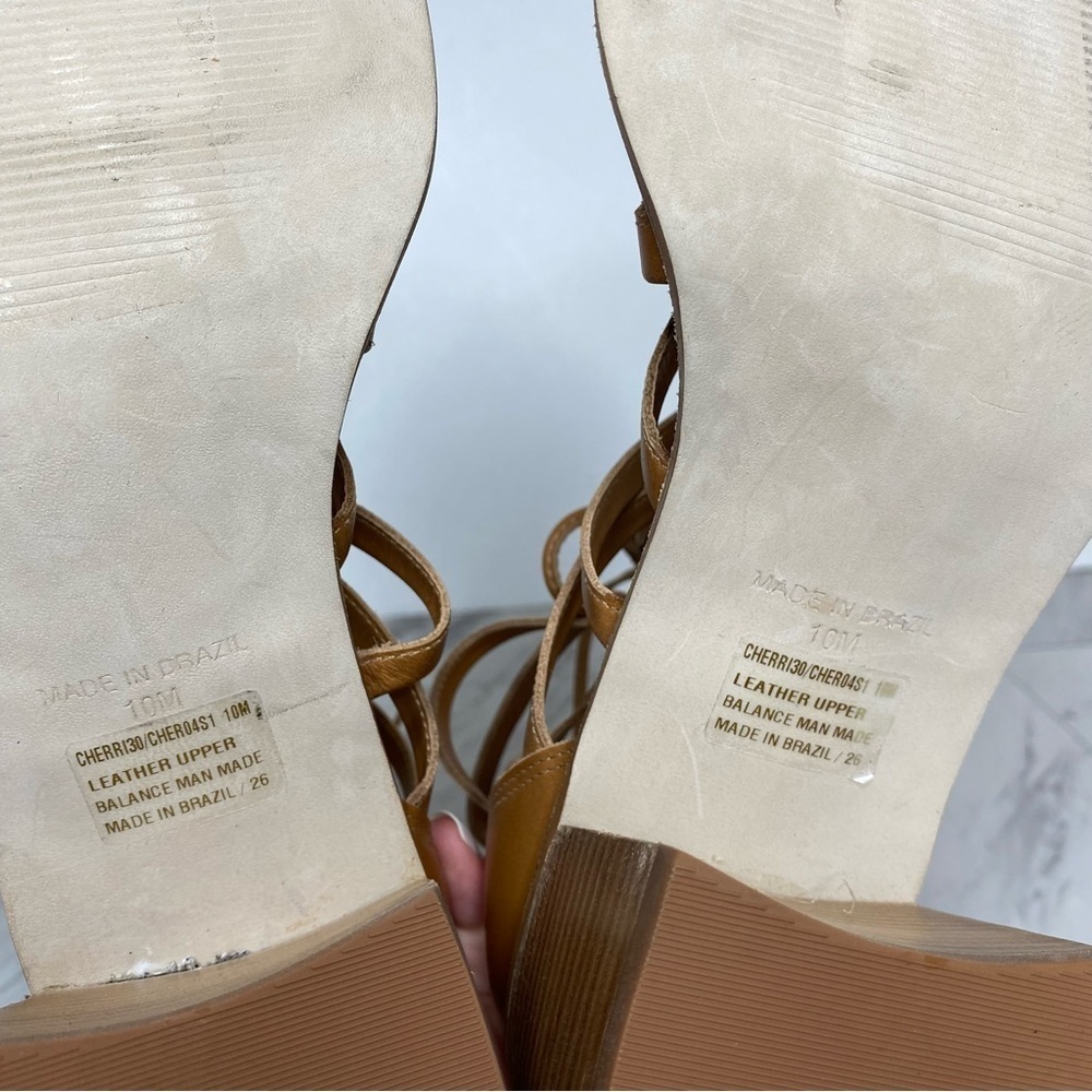 Steve Madden Cherri Strappy Brown Leather Heeled Sandal 10M - Picture 14 of 16